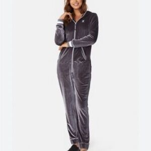 Women's Gray Velour Jumpsuit